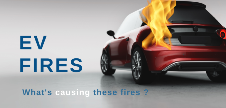 Picture displaying electric Vehicle on fire