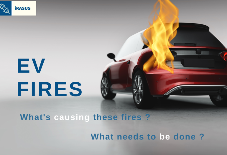 Picture displaying electric Vehicle on fire